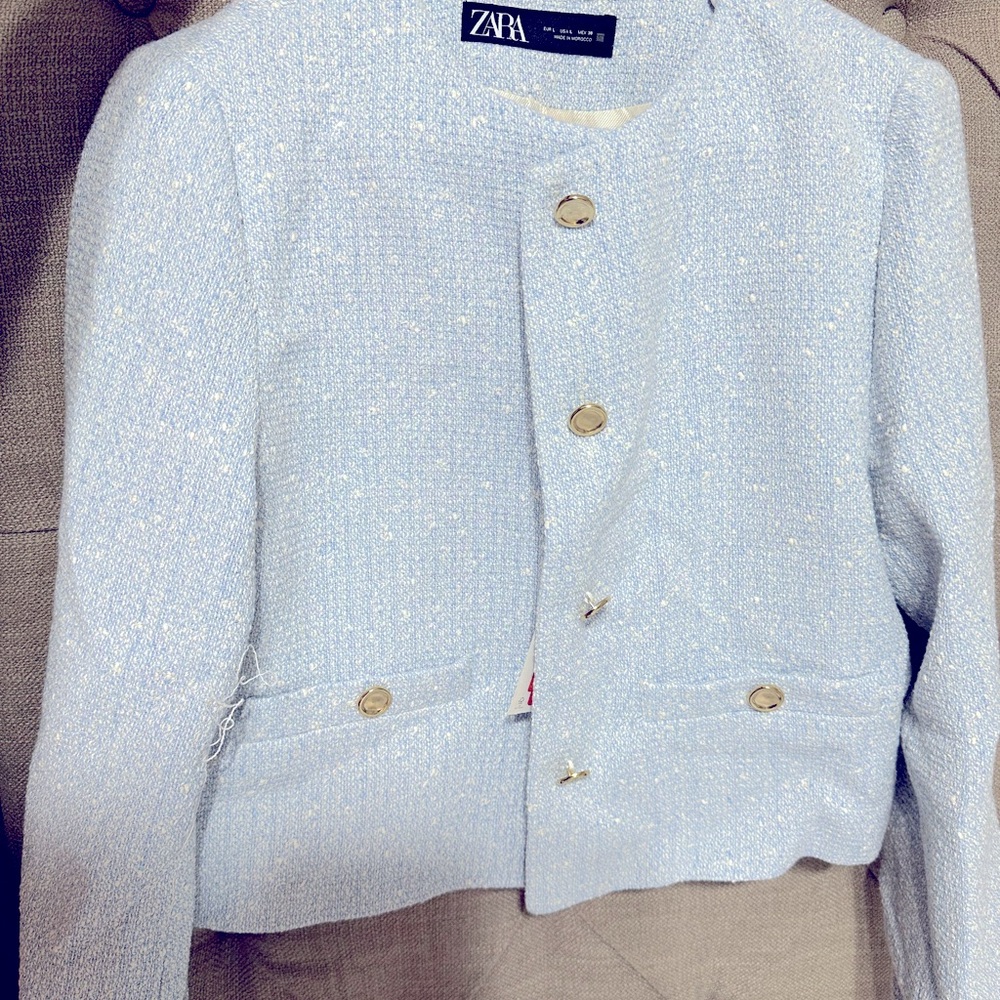 Zara jacket cardigan blue Large L